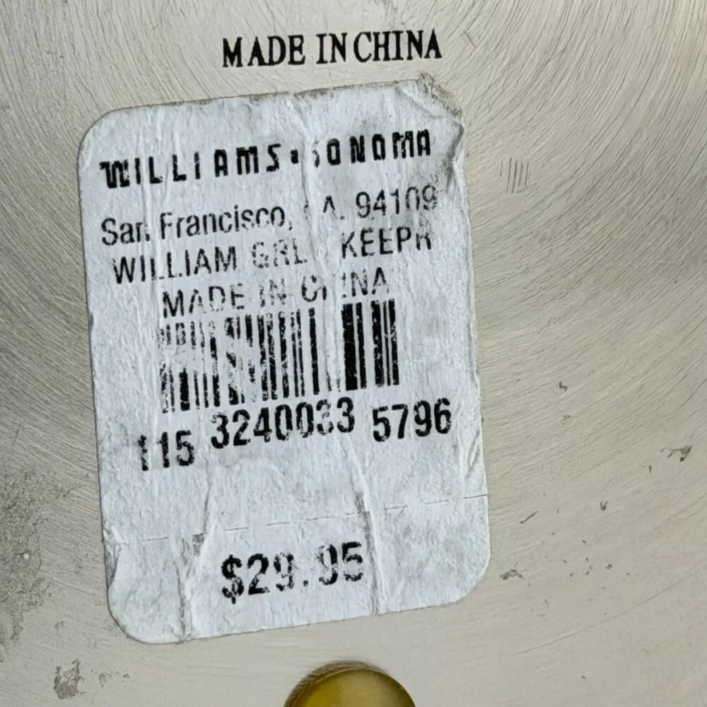 Williams Sonoma White Ceramic Wine Bottle Chiller with Stainless Base